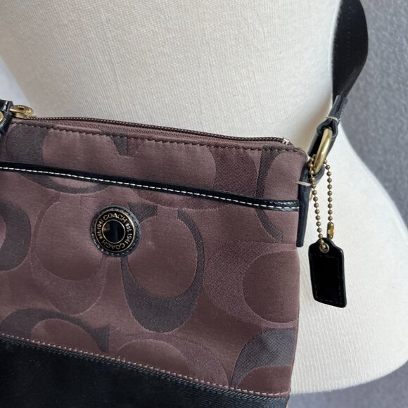 Coach Crossbody Shoulder Bag Brown/Black Swingpack - Picture 5 of 11